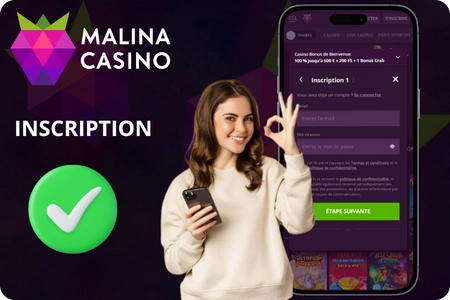 Inscription rapide dans l’application Malina Casino