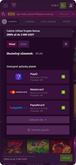 Bonusy v aplikaci Malina Casino