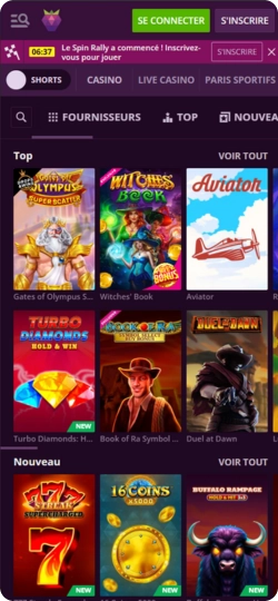 Malina Casino App Menü