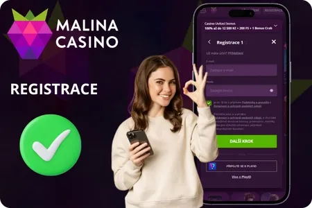 Rychlá registrace v aplikaci Malina Casino