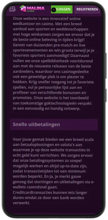 Applicatiebeveiliging Malina Casino