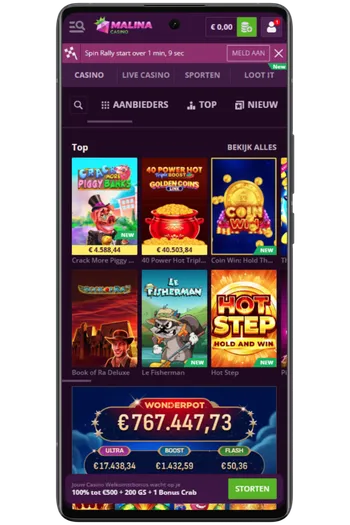Kies een slot en begin direct met spelen